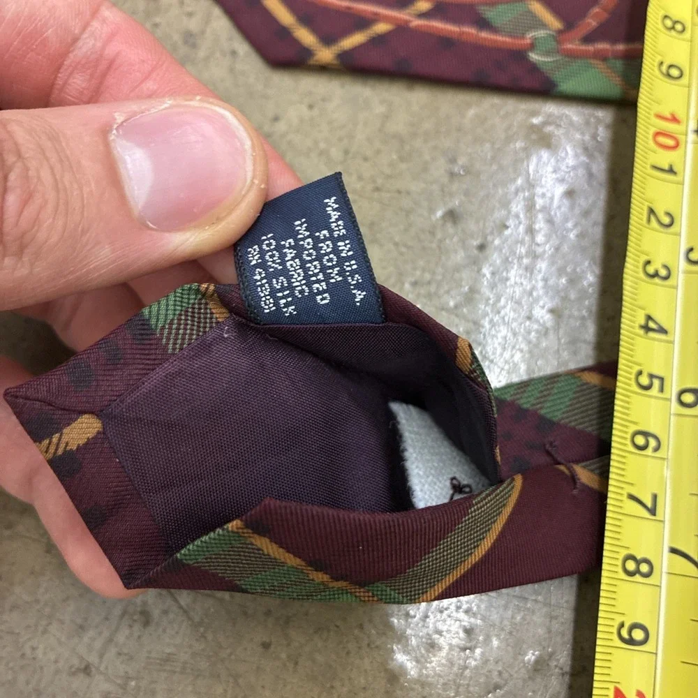 Vintage Equestrian Rare Polo Ralph Lauren Horse Graphic Silk Handmade Tie